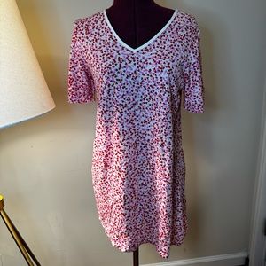 Kate Spade Confetti Hearts Night Shirt Red Pink size Small